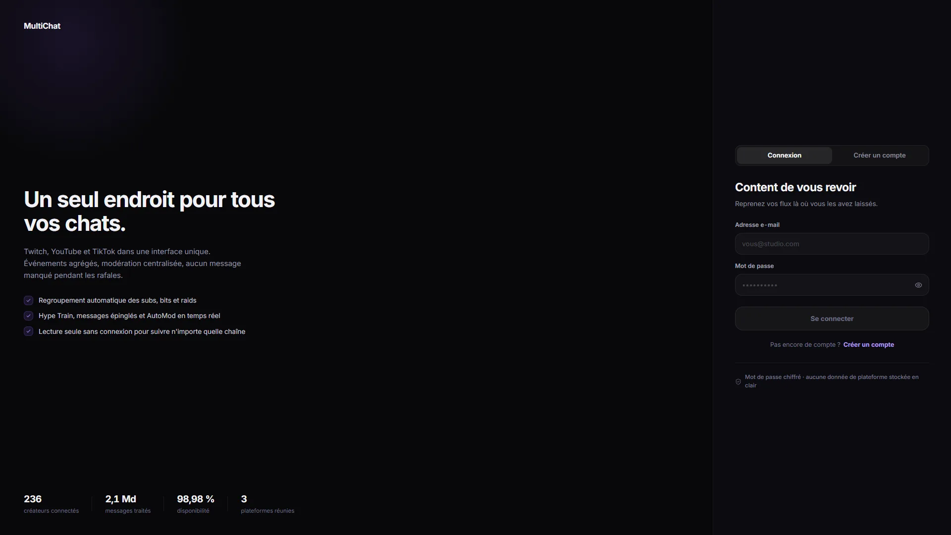 Multichat - Connexion